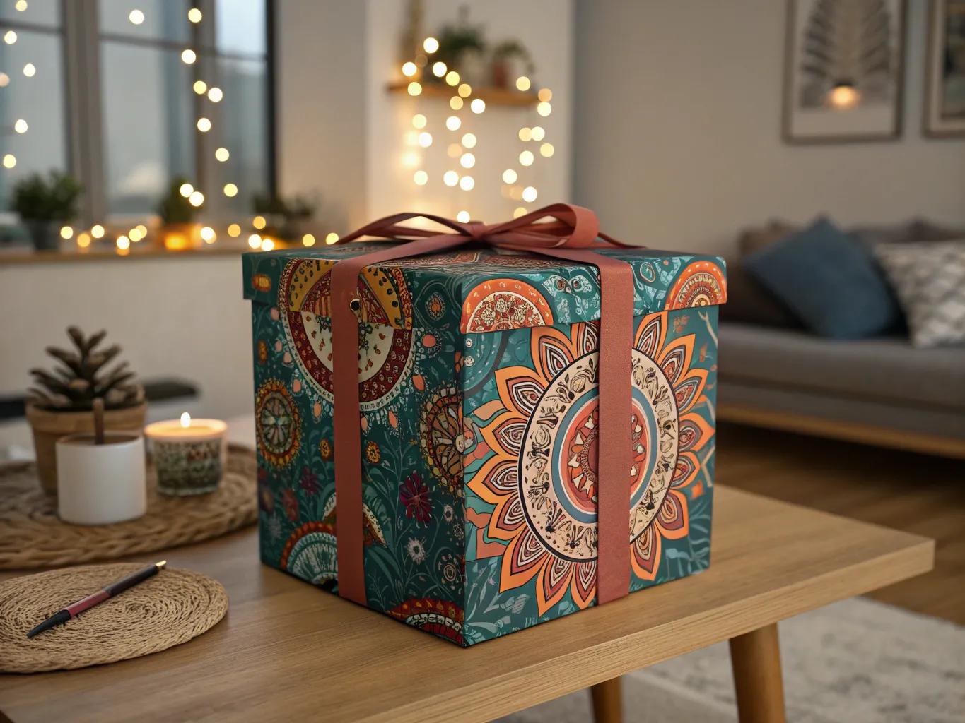 Artistic presentation with unique decorative style